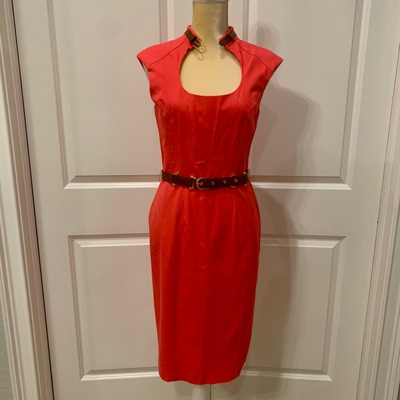 Cache NWT watermelon color straight dress Sz 8 - Picture 2 of 5